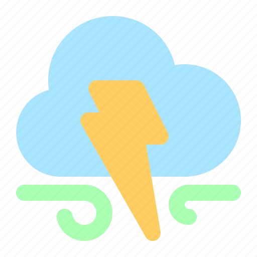 Weather, wind, cloud, lightning, air icon - Download on Iconfinder