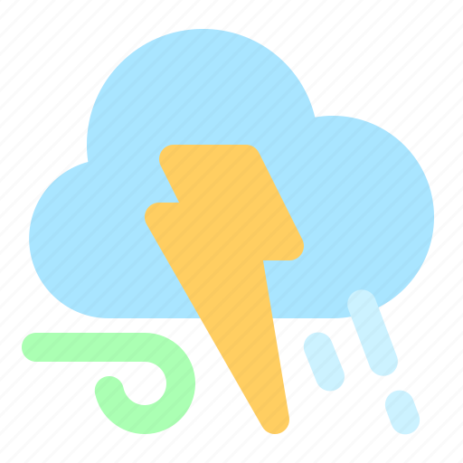 Weather, wind, cloud, lightning, rain icon - Download on Iconfinder