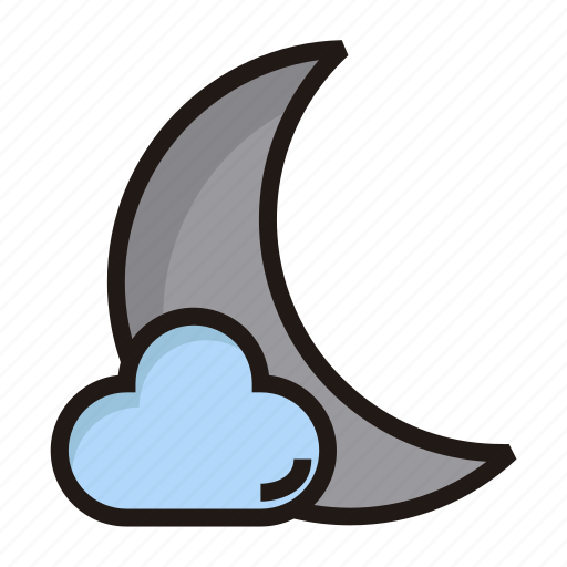 Moon, crescent, night, cloud, forecast icon - Download on Iconfinder