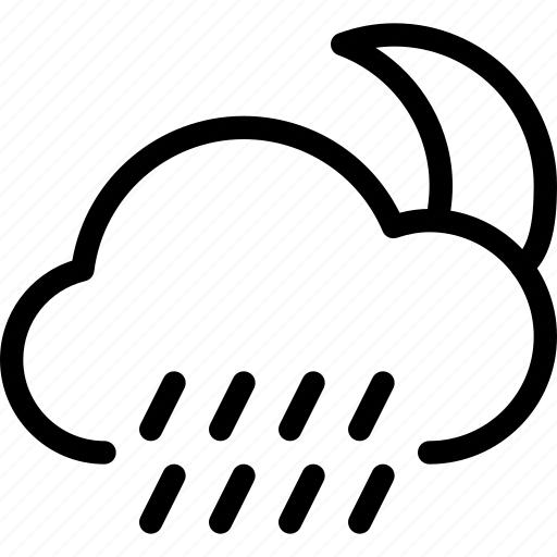 Night, rain, cloudy, forecast, weather icon - Download on Iconfinder