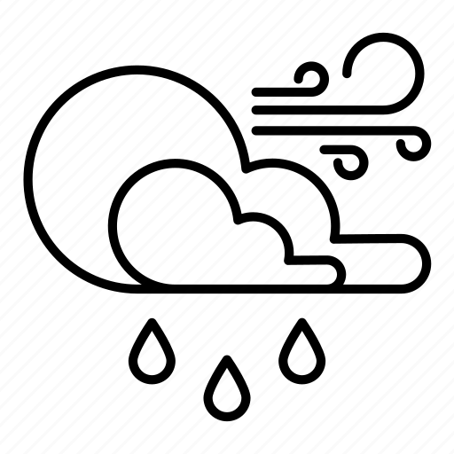 Wind, weather, cloud, windstorm, waterdrop, rain icon - Download on Iconfinder
