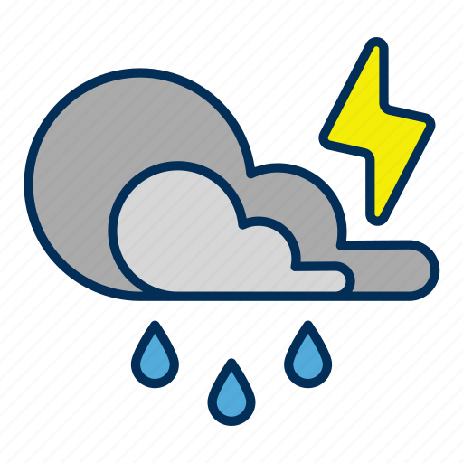 Rain, cloud, weather, waterdrop, lightning icon - Download on Iconfinder