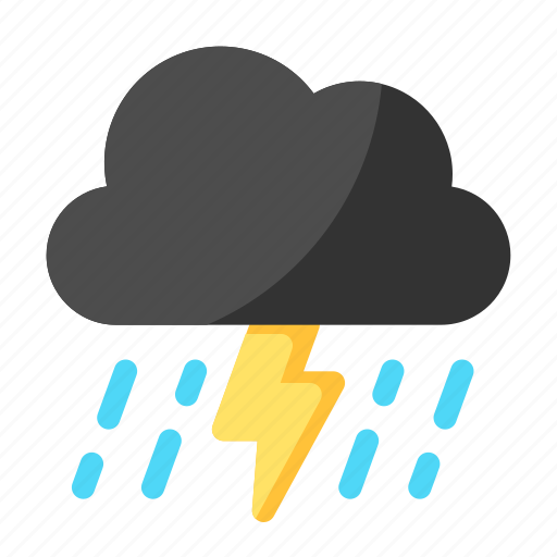 Storm, lightning, thunder, forecast, weather, rain icon - Download on Iconfinder