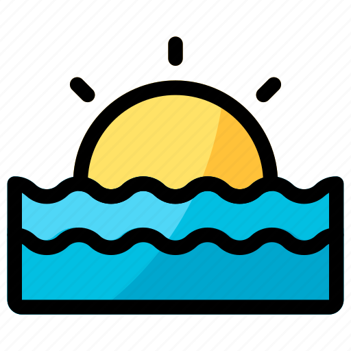 Sunrise, sun, sea, ocean, weather icon - Download on Iconfinder
