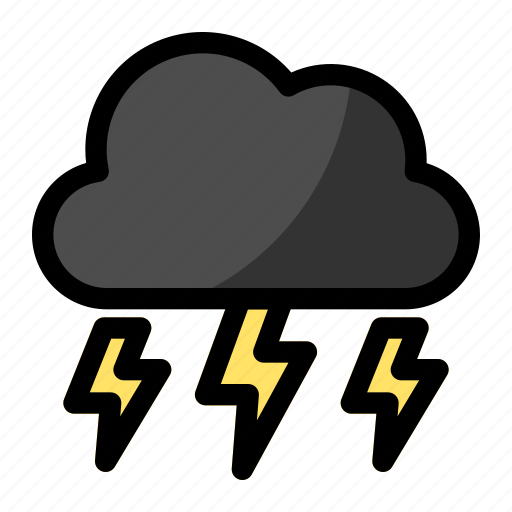 Thunder, lightning, storm, cloud, weather icon - Download on Iconfinder