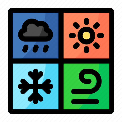 Weather, forecast, rain, sun, snowflake icon - Download on Iconfinder