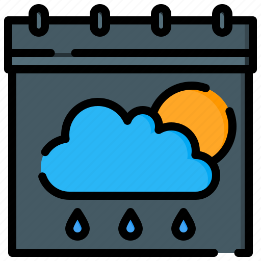 Calendar, sun, weather, rain, cloud icon - Download on Iconfinder