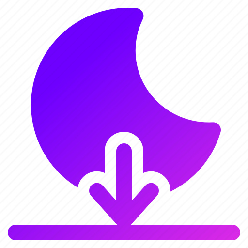 Moon, night, down, phase, half icon - Download on Iconfinder