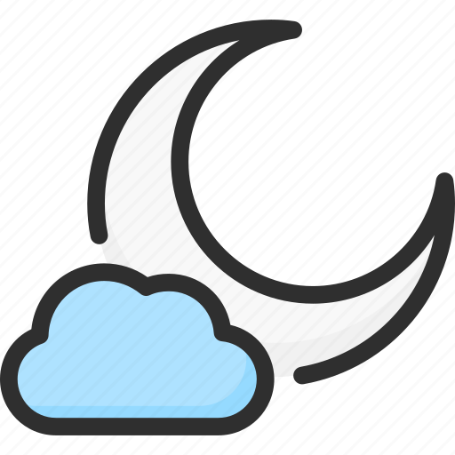 Cloudy, forecast, moon, night, weather icon - Download on Iconfinder
