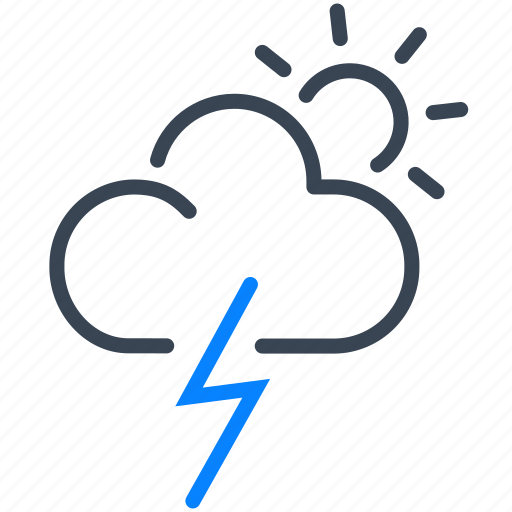 Weather, storm, stormy, thunder, lightening, sun icon - Download on Iconfinder