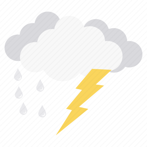 Lightning, cloudy, forecast, rain, thunder, weather icon - Download on Iconfinder