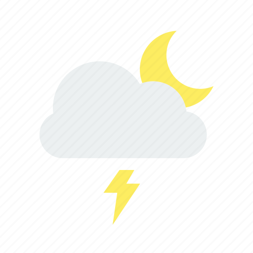 Forecast, lightning, moon, night, storm, thunder icon - Download on Iconfinder