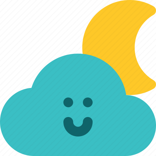 Night, cloudy, overcast, cloud, element, elements, weather icon - Download on Iconfinder