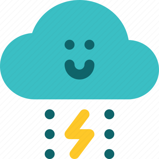 Thunder, lightning, snow, overcast, cloud, element, weather icon - Download on Iconfinder