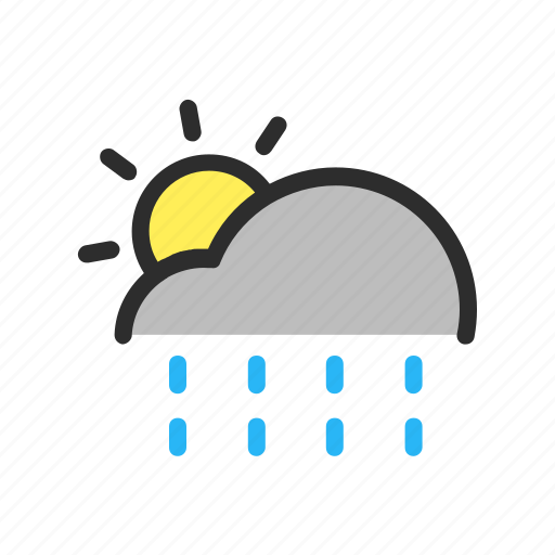 Cloud, filled, forecast, line, rain, sun, weather icon - Download on Iconfinder