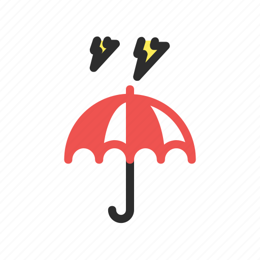 Filled, forecast, line, storm, thunder, umbrella, weather icon - Download on Iconfinder