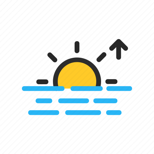 Filled, line, morning, sea, sun, sunrise, weather icon - Download on Iconfinder
