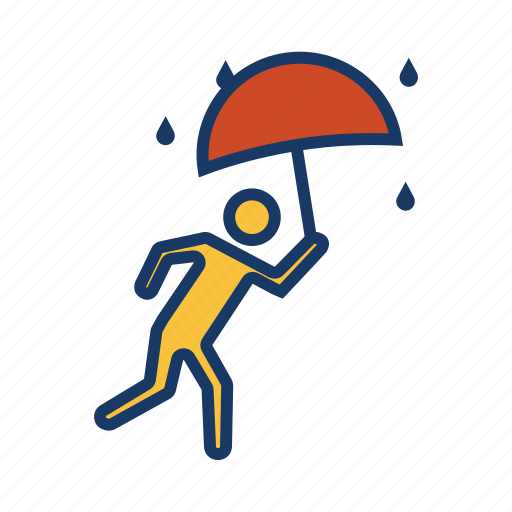 Drizzle, escape, rain, raining, run, umbrella, wet icon - Download on Iconfinder