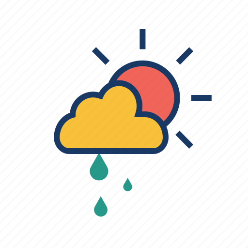 Cloud, drizzle, raining, rainy, sun and rain, sunshower, weather icon - Download on Iconfinder