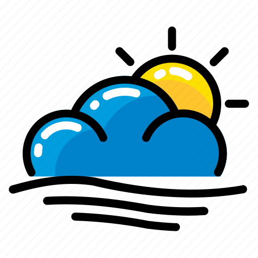 Cloud, sea, sun, waves icon - Download on Iconfinder