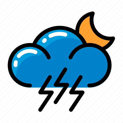 Cloud, lightning, moon icon - Download on Iconfinder