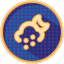 badges, cloudy, dotted, forecast, night, snow, weather 