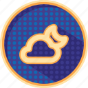 badges, climate, cloudy, dotted, forecast, moon, weather
