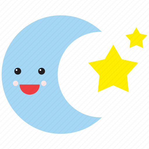 Emoji, emoticon, face, moon, smiley, stars, weather icon - Download on Iconfinder