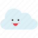 cloud, emoji, emoticon, face, happy, smiley, weather