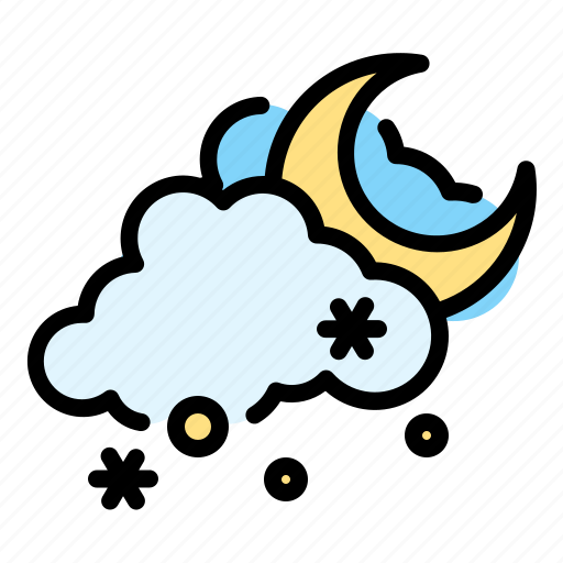 Climate, cloud, forecast, night, sky, snowy, weather icon - Download on Iconfinder