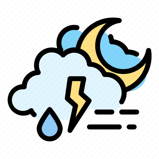 Climate, cloud, forecast, night, sky, storm, weather icon - Download on Iconfinder