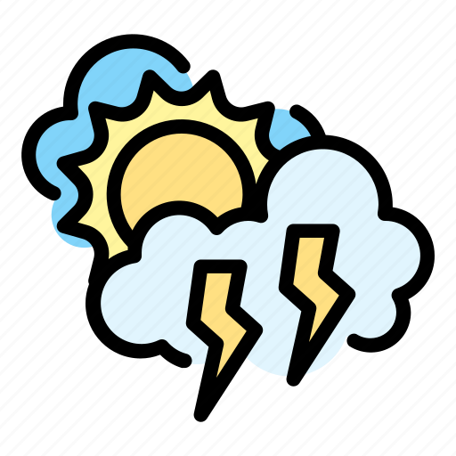 Climate, cloud, forecast, sky, sunny, thunder, weather icon - Download on Iconfinder