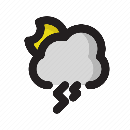 Cloud, moon, night, storm, weather icon - Download on Iconfinder