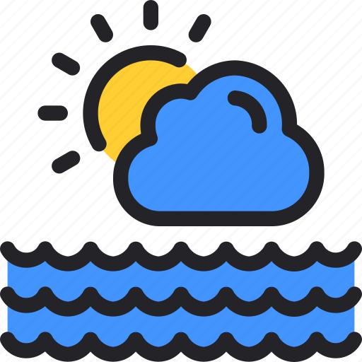 Cloud, sea, weather, sun icon - Download on Iconfinder