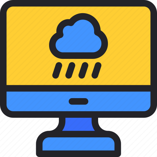 Monitor, weather, cloud, rain, tv icon - Download on Iconfinder