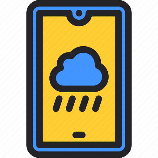 Smartphone, weather, cloud, rain, forecast icon - Download on Iconfinder