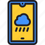 smartphone, weather, cloud, rain, forecast 