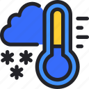 thermometer, cloud, snow, climate, cold