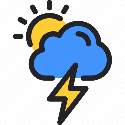 Weather, cloud, forecast, thunder, sun icon - Download on Iconfinder