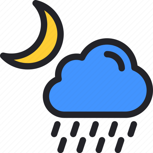 Weather, cloud, rain, night, moon icon - Download on Iconfinder