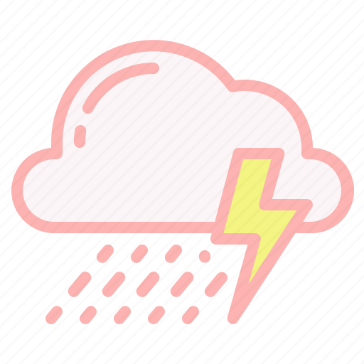 Cloud, showers, storm, thunder, weather icon - Download on Iconfinder