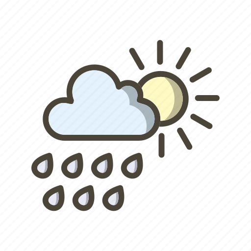 Rain, cloud with sun, summer icon - Download on Iconfinder