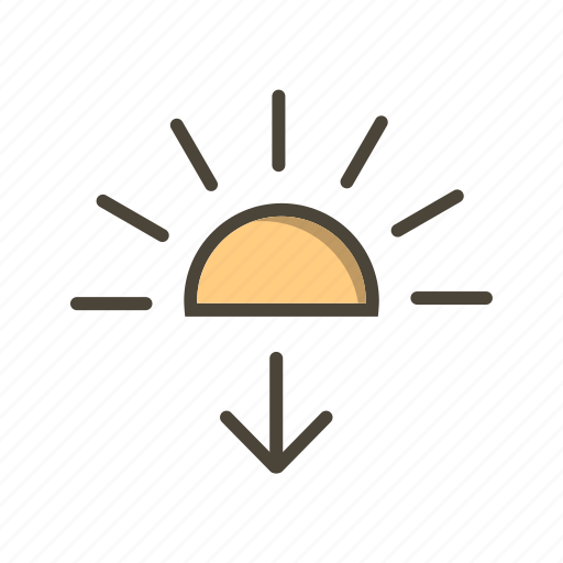 Evening, sun down, sunset icon - Download on Iconfinder