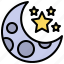 crescent, moon, night, phase, clear, star 
