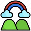 rainbow, cloud, weather, meteorology, forecast, mountain