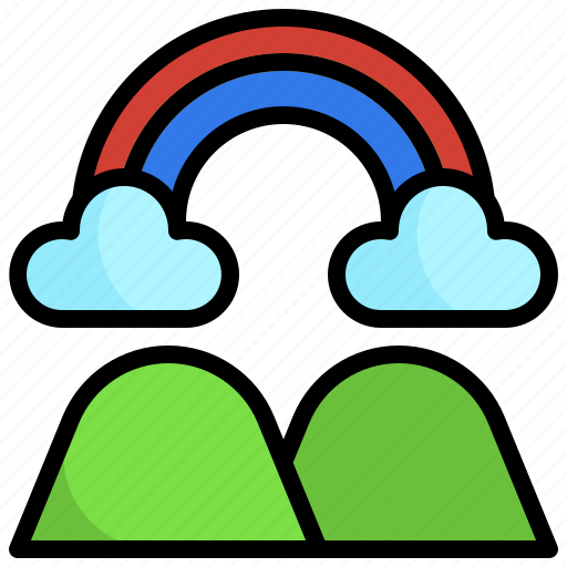 Rainbow, cloud, weather, meteorology, forecast, mountain icon - Download on Iconfinder
