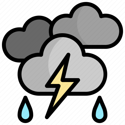 Thunderstorm, lightning, weather, storm, forecast, cloud, meteorology icon - Download on Iconfinder