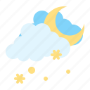 climate, cloud, forecast, night, sky, snowy, weather