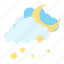climate, cloud, forecast, night, sky, snowy, weather 
