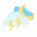 climate, cloud, forecast, night, sky, thunder, weather
